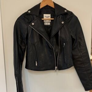 Abercrombie & Fitch Black Faux Leather Moto Jacket